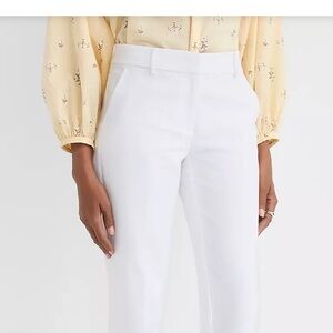 LOFT White Straight-Leg Trousers